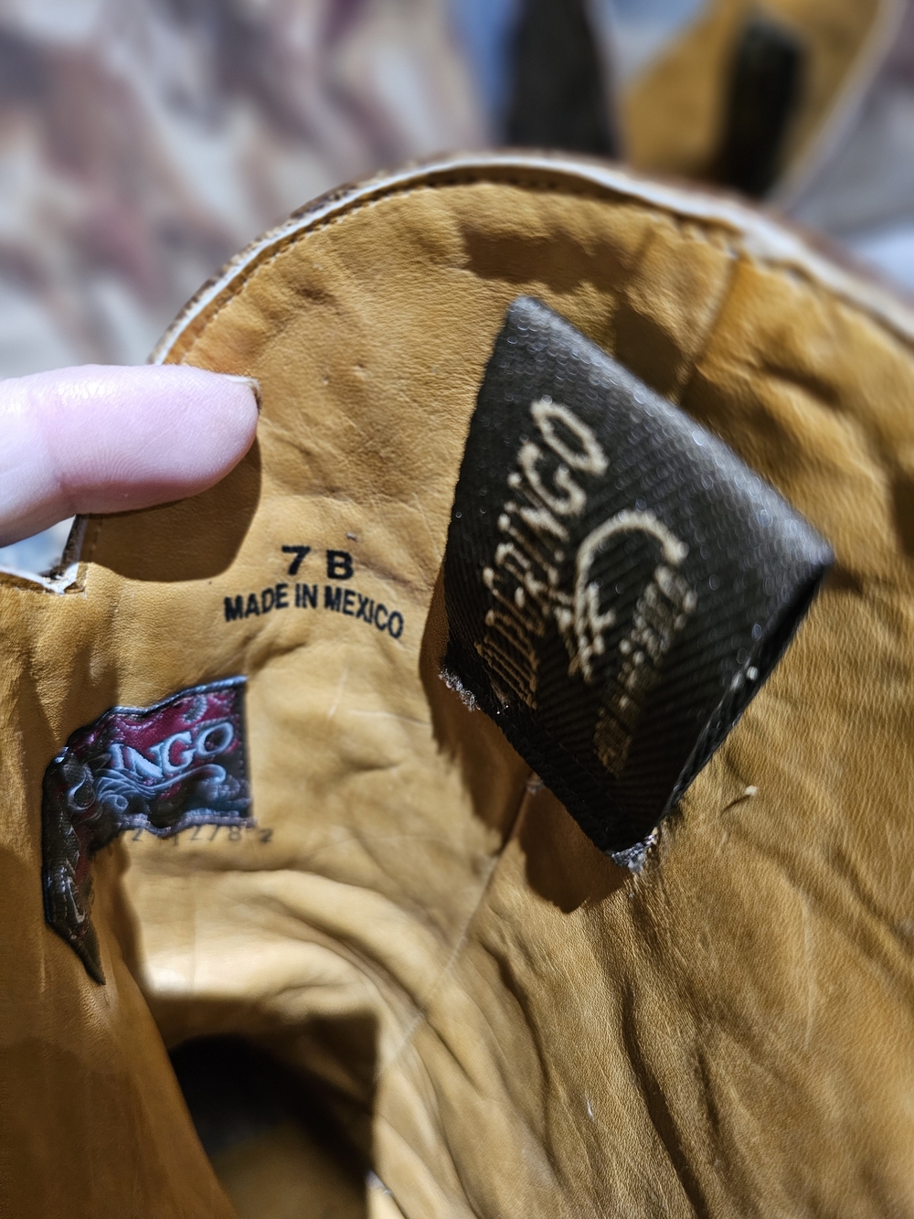 Old Gringo Brown Leather Cowboy Boots with Purple Floral Embroidery - Picture 5 of 10